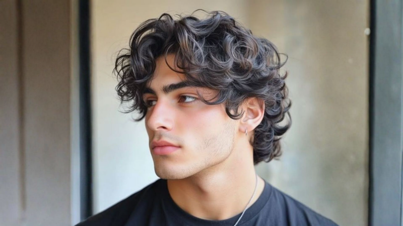 model rambut pria rambut keriting